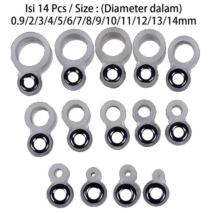 Ring Guide Joran Mamarit Karet Pancing Bahan Silikon 14Pcs Joran Tegek