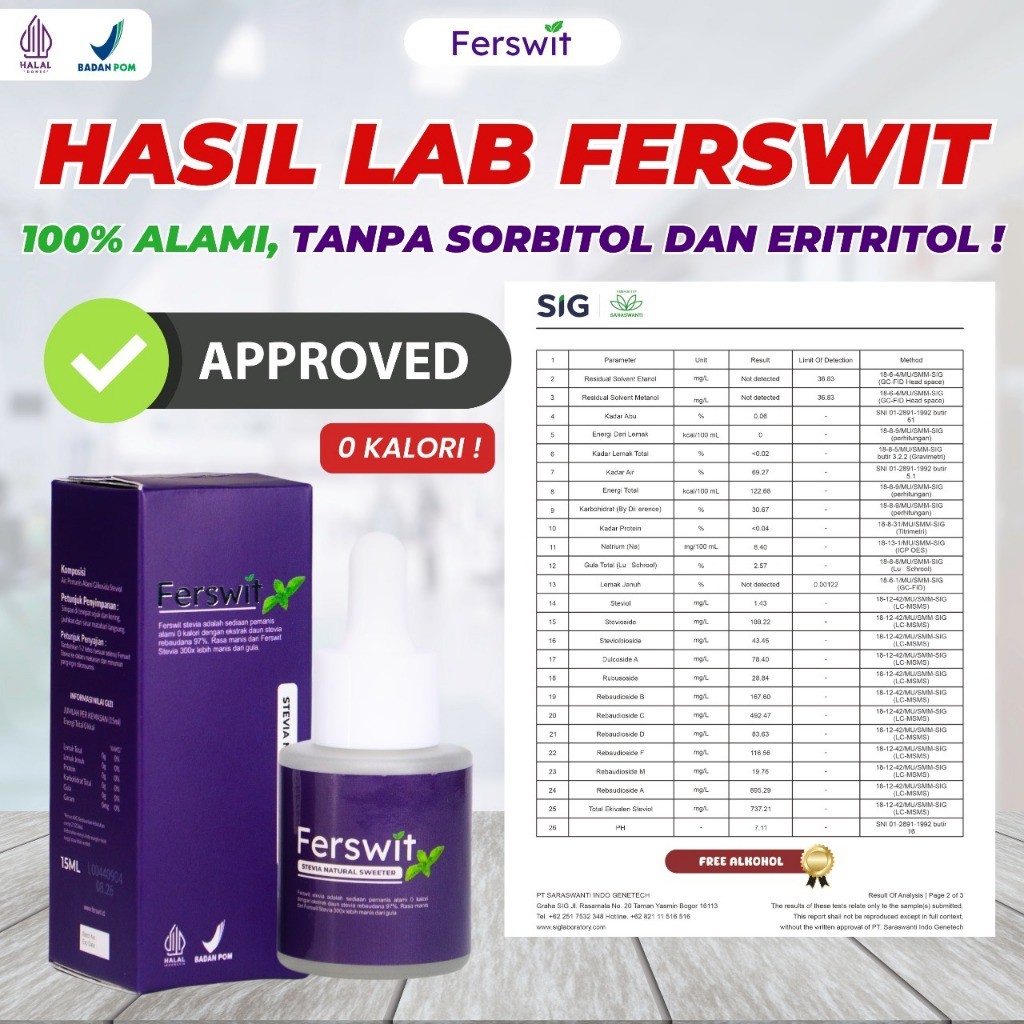 

Ferswit Pemanis Alami Gula Tetes Stevia 100% Original