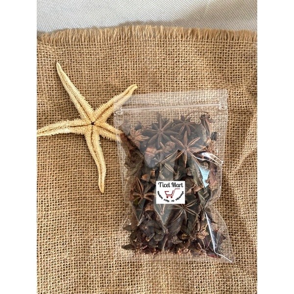 

50gr PEKAK BUNGA KEMBANG LAWANG STAR ANISE herbal asli alami bumbu dapur penyedap masakan rempah