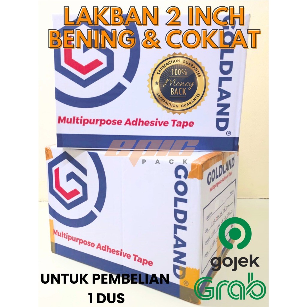 

Meriyah Storee - GOJEK GRAB LAKBAN GOLDLAND GARANSI UKURAN FULL 100% / LAKBAN BENING COKLAT 2 INCH /
