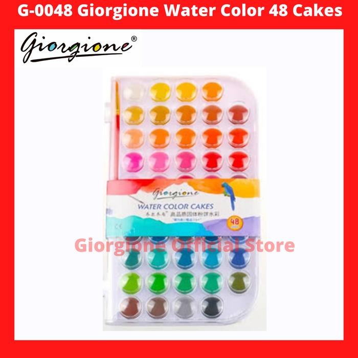 

G-0048 Giorgione Water Color Cake Set 48 Warna Cat Air Kuas Lukis #Gratisongkir