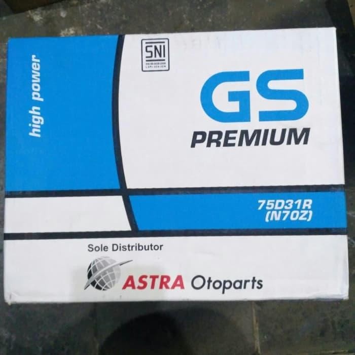 Aki Mobil / Battery Gs Astra Type Gs Premium N70Z 75D31R 12V 75 Ah