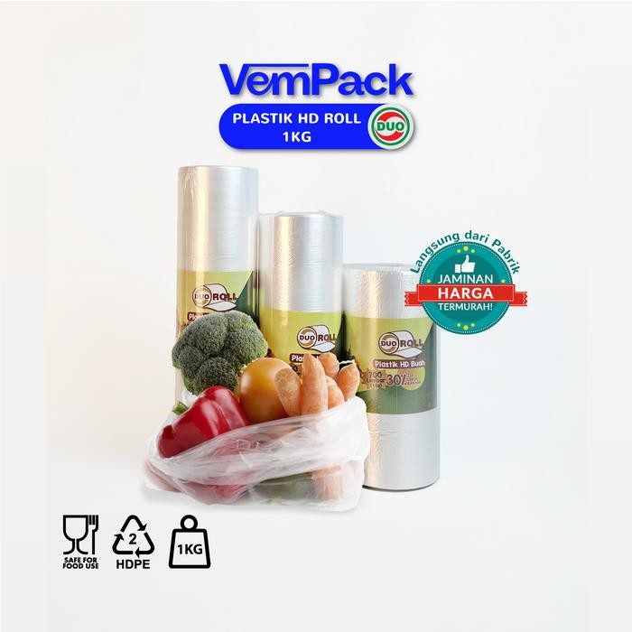 Plastik HD Roll / HD Buah Kemasan 1 Kg Plastik Buah Supermarket / Plastik Fotokopi / HD DUO Roll