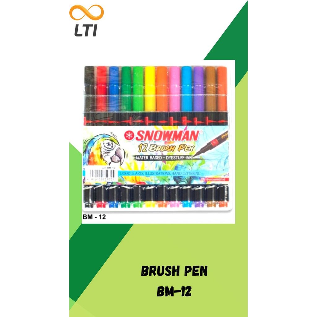 

Uta - Brush Pen 12 Colour Termurah Snowman Bm-12