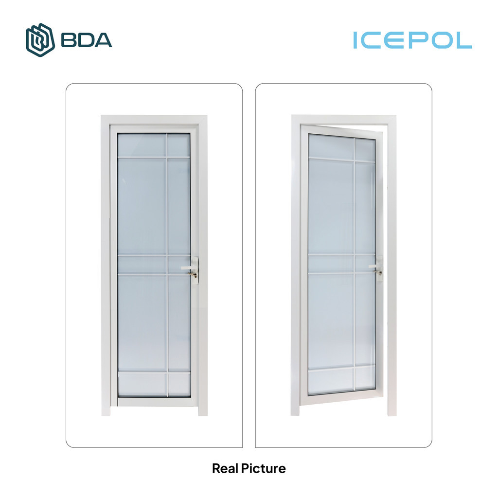 Finacel1 Icepol Pintu Kamar Mandi Aluminium Pintu Alumunium Full Set Pintu Kaca Aluminium Kamar