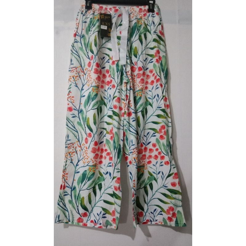Pola Mewah Celana Panjang Kulot/Celana Panjang Rayon Premium/Motif Bunga Dgn Pita