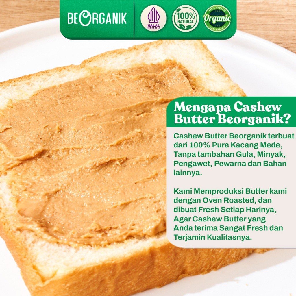

Beorganik Roasted Cashew Butter / Selai Kacang Mede 260Gr (Unsweetened, Gluten Free, Vegan)