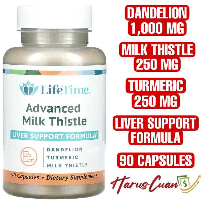 

Terlaris Lifetime Advanced Milk Thistle 90 Capsules Plus Dandelion Turmeric Kunyit