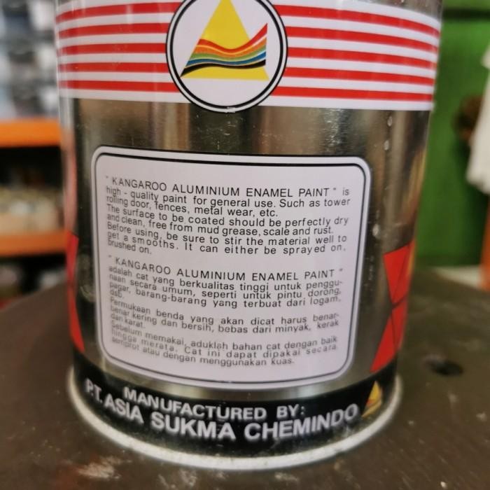 JTTOP" CAT MINYAK/BESI MERK KANGAROO 936 KANGGURU WARNA SILVER ALUMUNIUM 1 KG