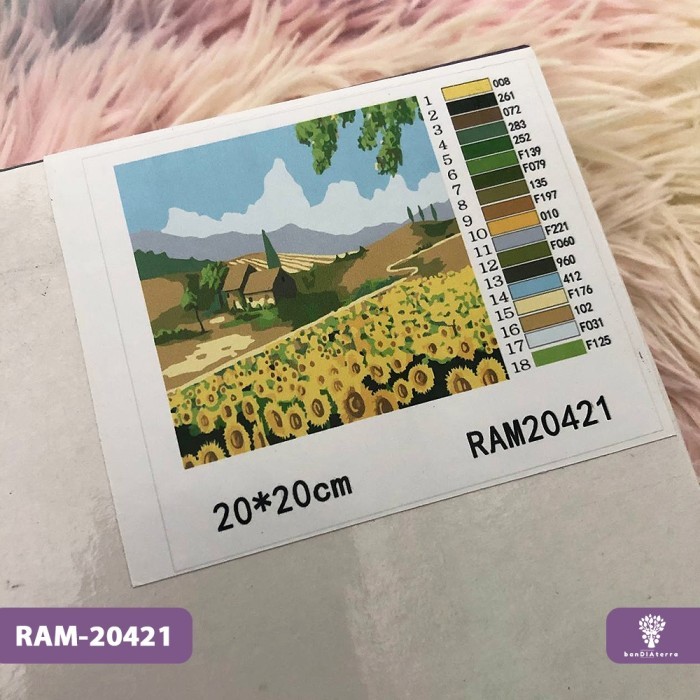 

Bandiaterra DIY Paint by Number KIT / Painting by Number / Set Alat Lukis Praktis ukuran 20x20cm