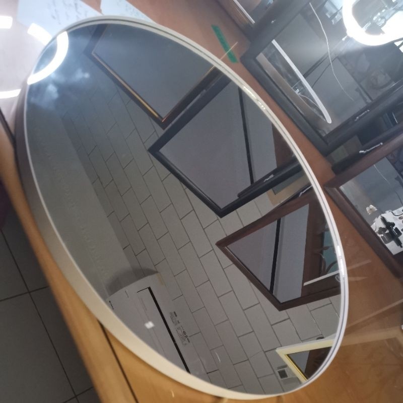 KACA CERMIN GANTUNG BULAT FRAMELES DIAMETER 40 CM CERMIN DINDING BUNDAR BISA DANTUNG CERMIN BENTUK