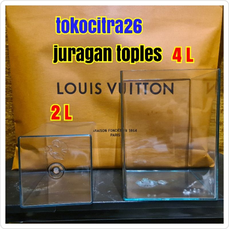 Paket rium Soliter Akrilik Toples Cupang 2 Liter 4 Liter Juragan Toples tanpa sambungan