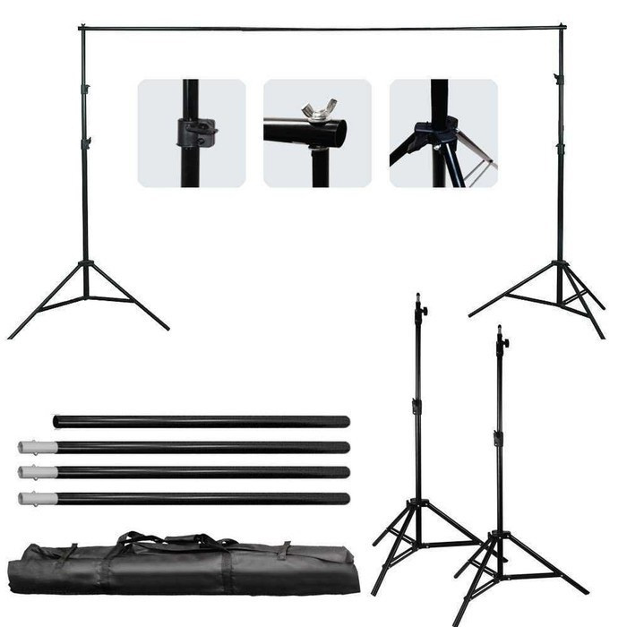 Flowpartt Stand Backdrop Tiang Background Taff Studio 2M X 3M