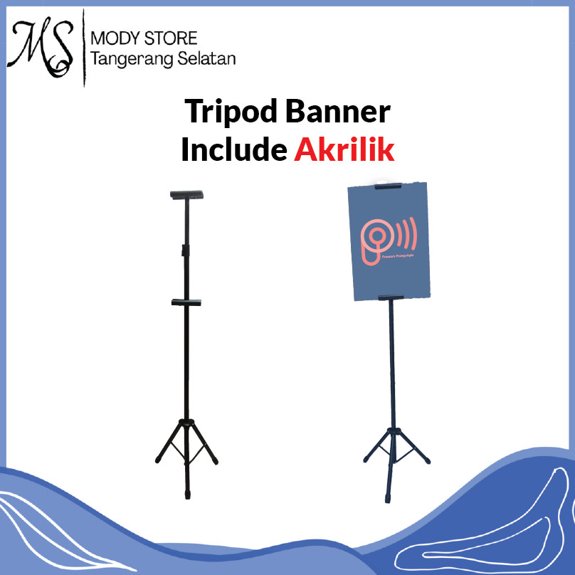 Flowpartt Tripod Banner 2 Sisi / Tripod Stand Banner 2 Sisi / Tripod Banner Acrylic / Tripod Acrylic