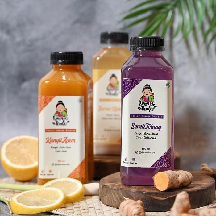

Terlaris Djamoe Bude Kemasan Premium / Jamu Kunyit Asem / Sereh Telang / Jahe