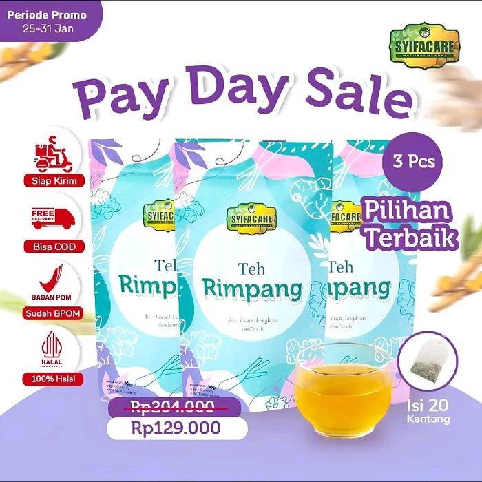 

Terlaris (Paket 3 Pcs )Teh Rimpang Syifacare Minuman Instan Rempah Jahe Kunyit Lengkuas Sereh Bpom &