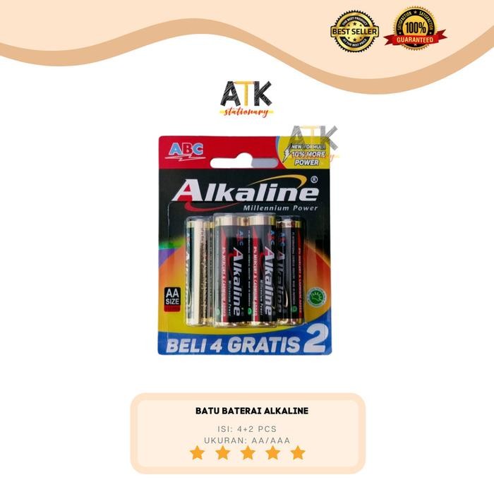 

Batu Baterai Alkaline AA/ A2/ AAA ( isi 6) atk