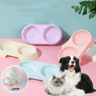 

Mangkuk hewan peliharaan yang lucu dan berwarna-warni, mangkuk ganda untuk anjing dan kucing,