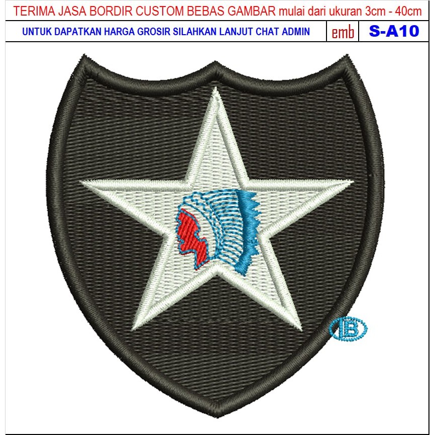 HD-160 PATCH BORDIR ARMY 2ND INFANTRY DIVISION MOTORCYCLES/RACING/CLUB