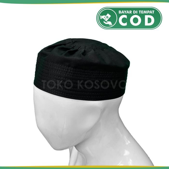 Product Laris Grosir (10 Pcs) Peci Kopiah Ijazi Katun Polos Hijau Hitam Putih Abu Maroon Kopiah