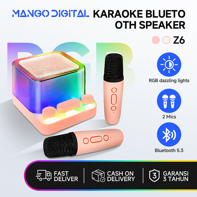 eatbull - Speaker Bluetooth Karaoke 2 Mic Super Bass Wireless Suara Ajaib Musik Box Full Bass