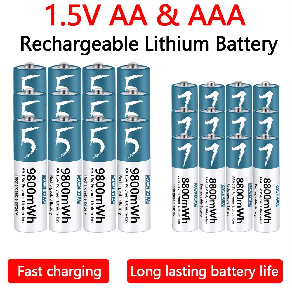 1.5V Aa Aaa Battery Rechargeable Lithium-Ion Battery Aa Aaa Battery For Remote Control Mouse Small
