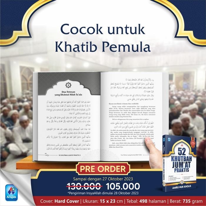 

TERLARIS PAKET 2 BUKU 52 KHUTBAH JUMAT PRAKTIS JILID 1 DAN 2 PUSTAKA ARAFAH READY