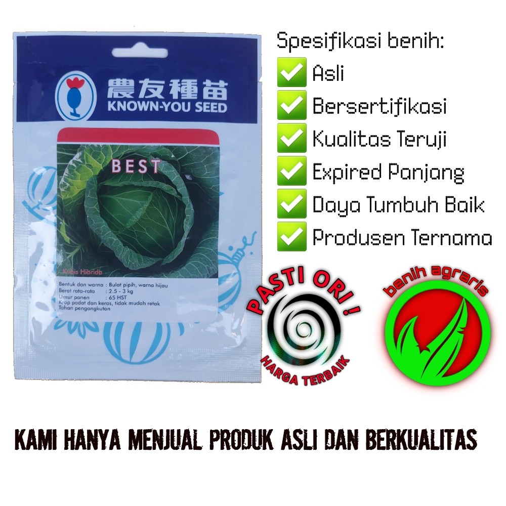 Benih Kubis Best 10 gr Cap Known You Seed