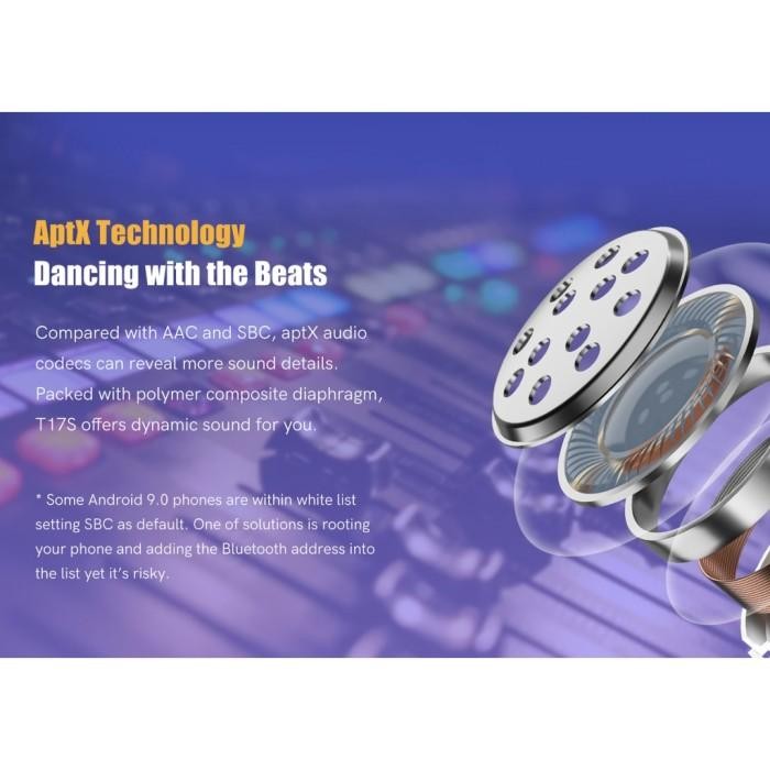 QCY T17S TWS APTX EARPHONE WIRELESS HEADSET EARBUDS BLUETOOTH T17 T20