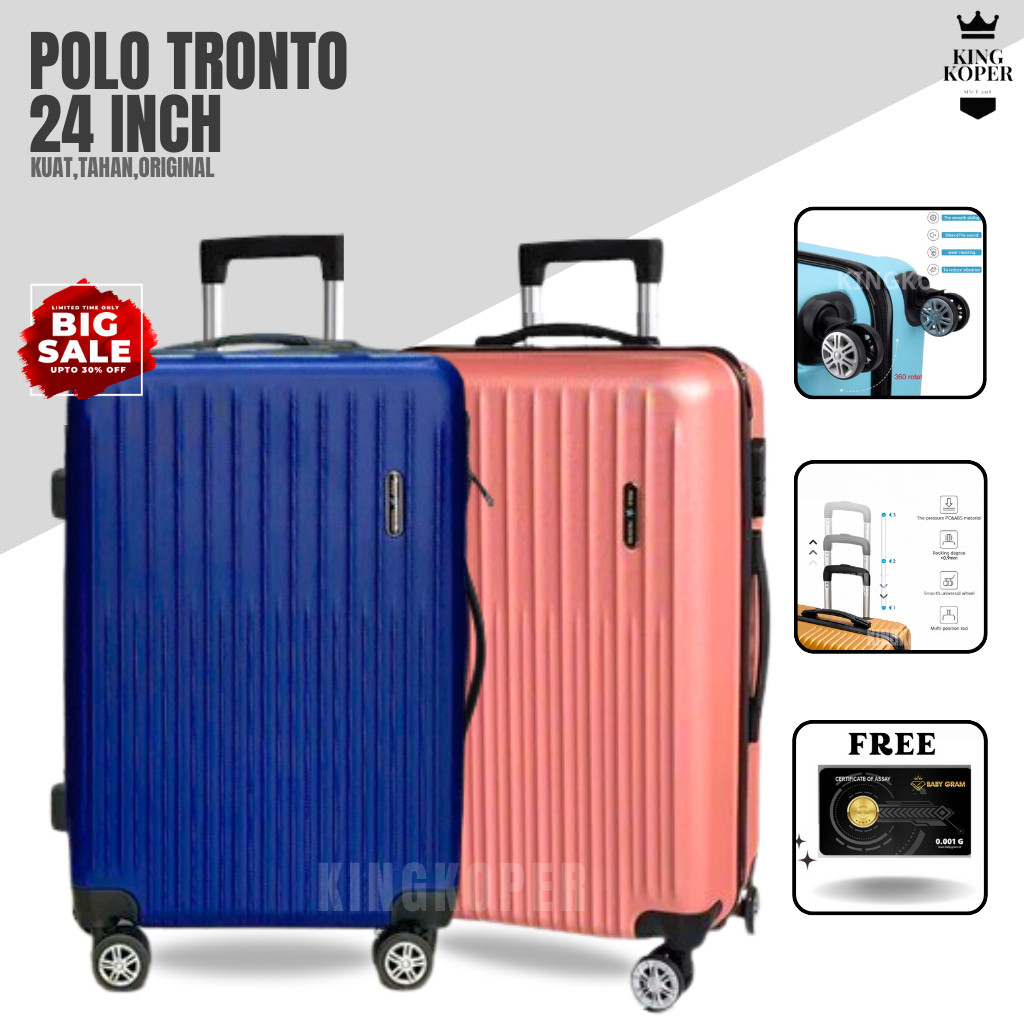 Koper Polo 24 inch - ukuran bagasi - koper fiber - koper roda 4 - koper murah - koper polo - koper