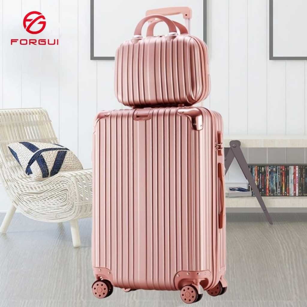 Forgui Koper 2 in 1 koper 24 inch 22 inch Kabin Bagasi tas koper besar anak perempuan 20 inch Beauty