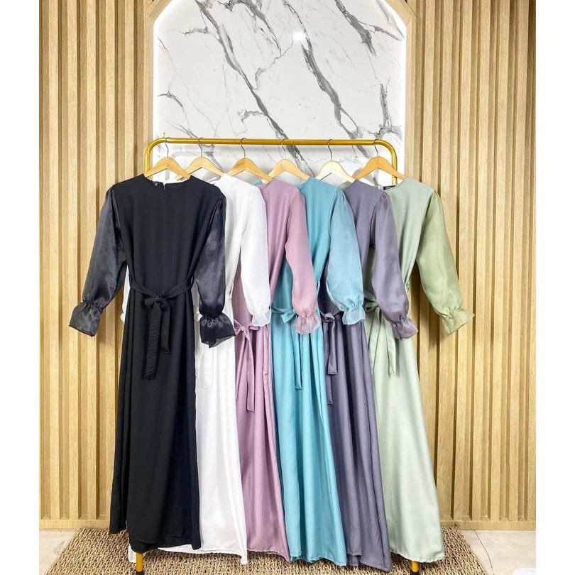 JTTOP" DRESS KONDANGAN WISUDA VICTORY DRESS POLOS HITAM ELEGAN FIT PESTA ORGANZA