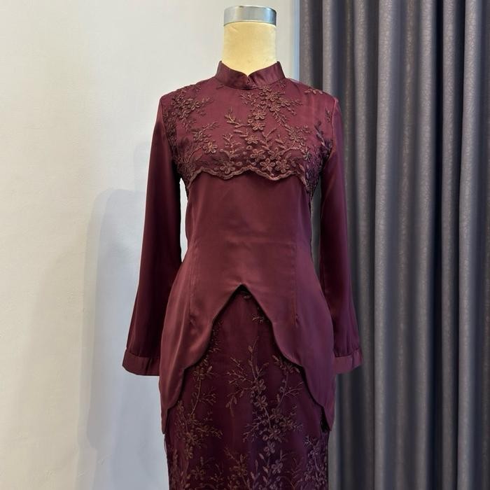 JTTOP" BUTIARD SILK DRESS MELAYU MEWAH BROKAT KONDANGAN WISUDA WANITA SATIN GAUN FORMAL