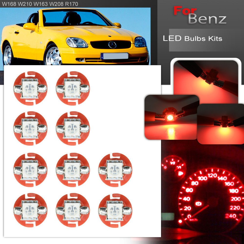 10x T5 B8.4D T10 Led Bulb Instrument Panel Cluster Speedo Dash Lights