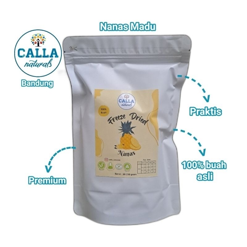

Konter Makanan (20 Gr) Freeze Dried Nanas Madu Pineapple Gluten Free Keripik Buah Kering Snack Sehat