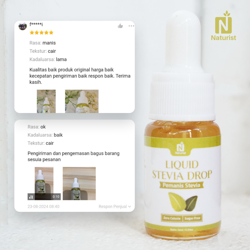 

Konter Makanan Naturist Stevia Tetes 10Ml Natural Sweetener Asli / Pemanis Stevia Cair Murni - Gula