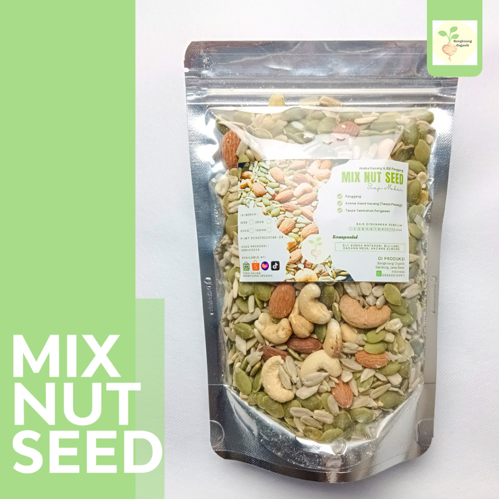 

Konter Makanan Mix Nut Seed 500Gr - Almond, Cashew, Pumpkin Seed, Sunflower Seed - Roasted