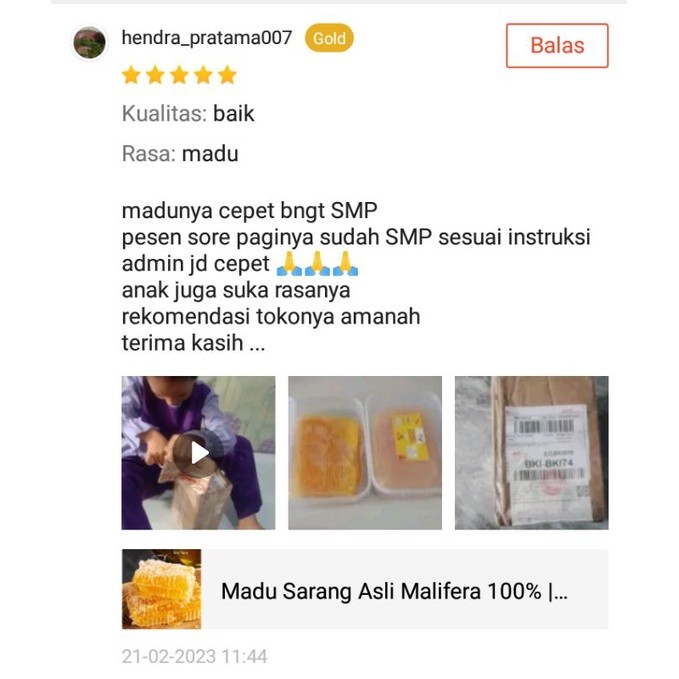 

Sensasi Lezat Madu Sarang Asli Malifera 100% Mujaddid