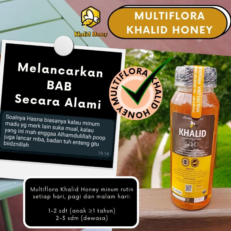 

Sensasi Lezat (1000 Gr) Multiflora Premium Khalid Honey Madu Murni Asli 100%