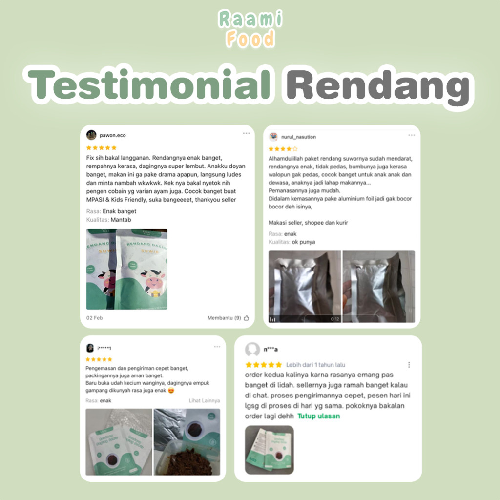 

Sensasi Lezat Raami Food - Rendang Daging Sapi Suwir Tidak Pedas No Msg
