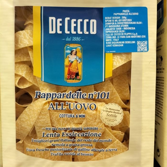 

Kualitas Terjamin Dececco Parpadelle N'101 All' Uovo 250Gr Pasta Dececco