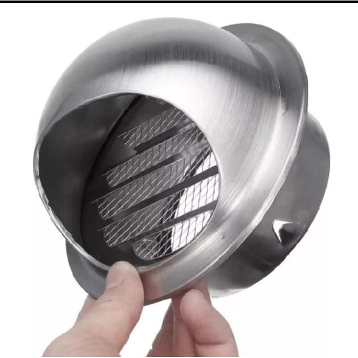 Stainless Steel Vent Ducting Cap Penutup Corong Ventilasi Udara Dapur Kamar Mandi Tidur 4' inch 3'