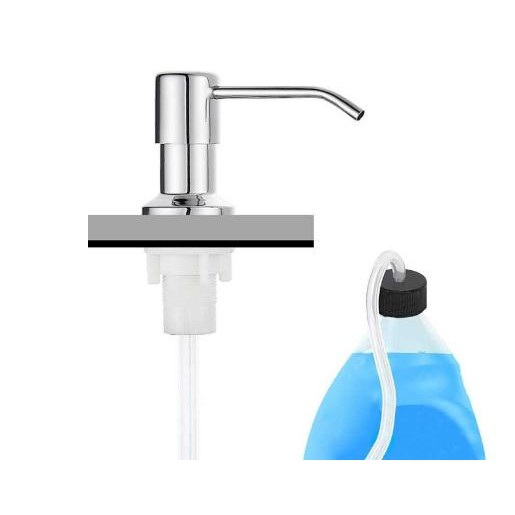 Selang Sabun Dispenser Sabun Cuci Piring/Wastafel Cuci Piring 1 Set Silver Black Stainless