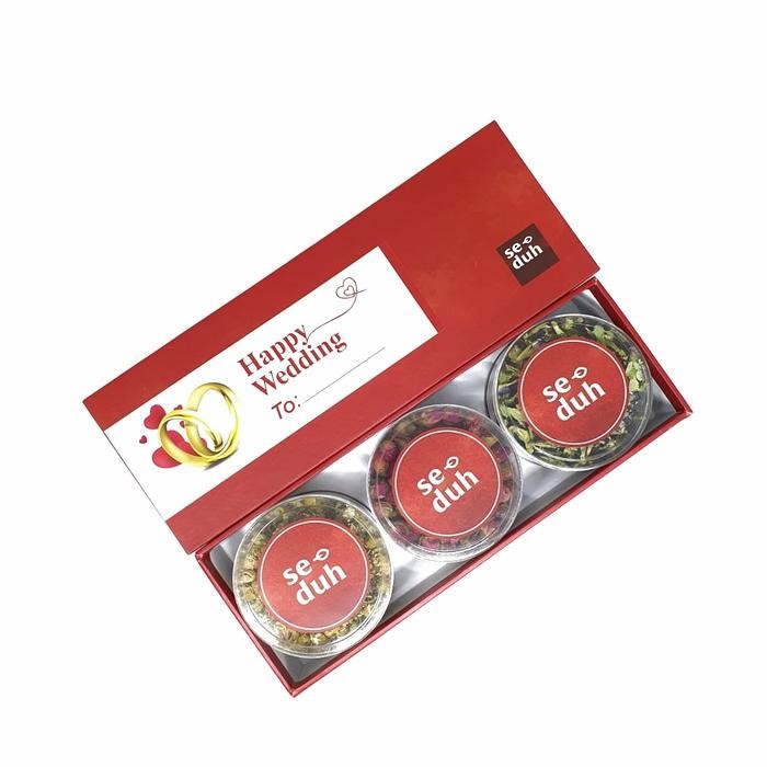 

HAPPY WEDDING Hamper Flower Tea Gift Box Set A - SEDUH Tisane PREMIUM