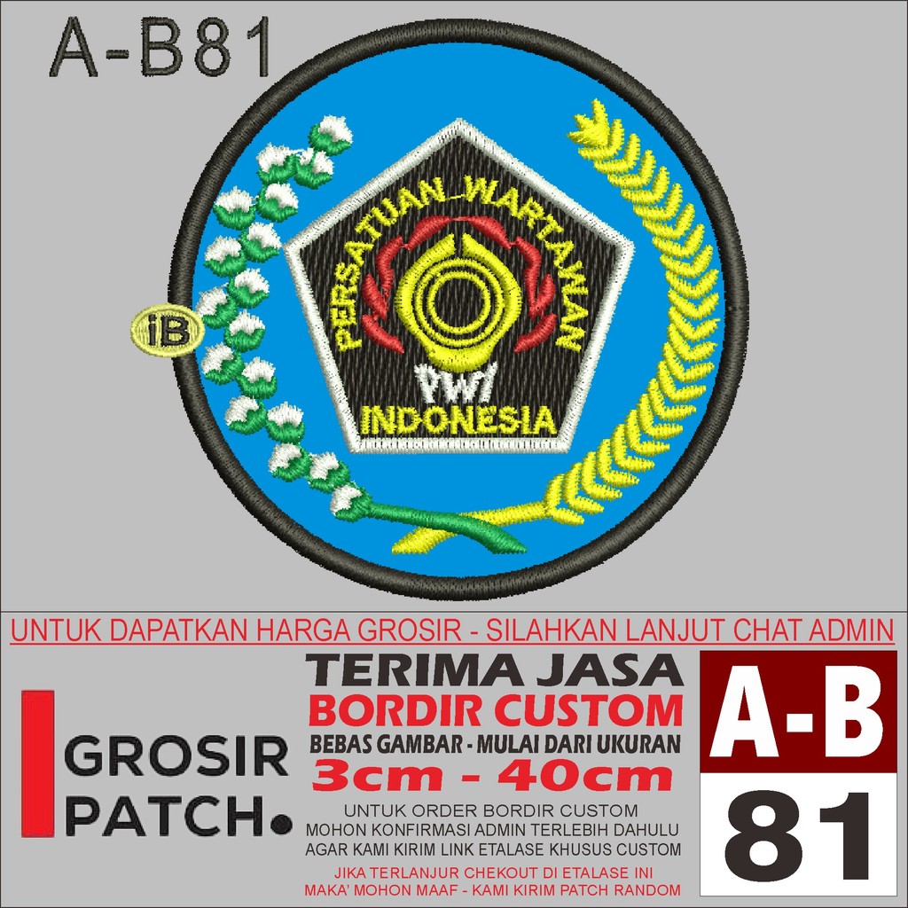 MB PATCH BORDIR A-B81 LOGO PERSATUAN WARTAWAN