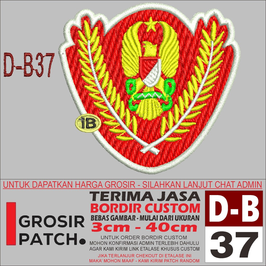 MB PATCH BORDIR D-B37 LOGO LAMBANG KOPASGAT AKSESORIS/EMBROIDERY