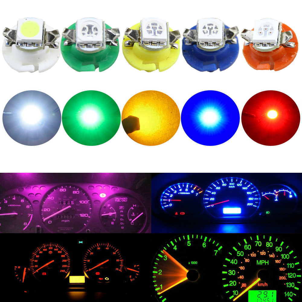 10x Auto LED Car T5 B8.4d Gauge Speedometer Bulb Dashboard Instrument