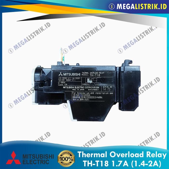 Buruan,. Mitsubishi Th-T18 1.7A ( 1.4-2A ) Thermal Overload Relay Tht18 1.7 A