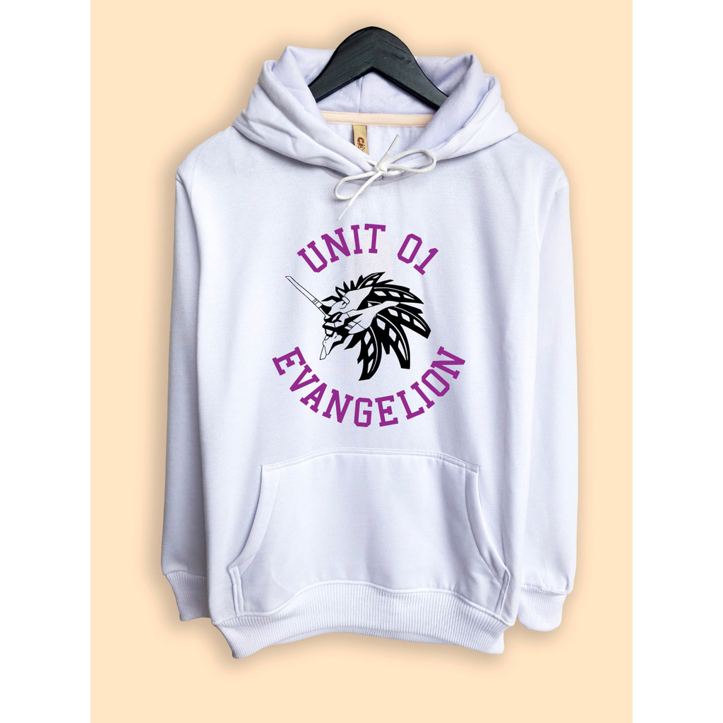 Hoodie Sweater Anime Unit 01 Evangelion Neon Genesis Evangelion Logo