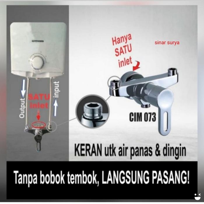 Cello Cim 073 Kran Shower Mixer Panas Dingin Tanpa Bobok